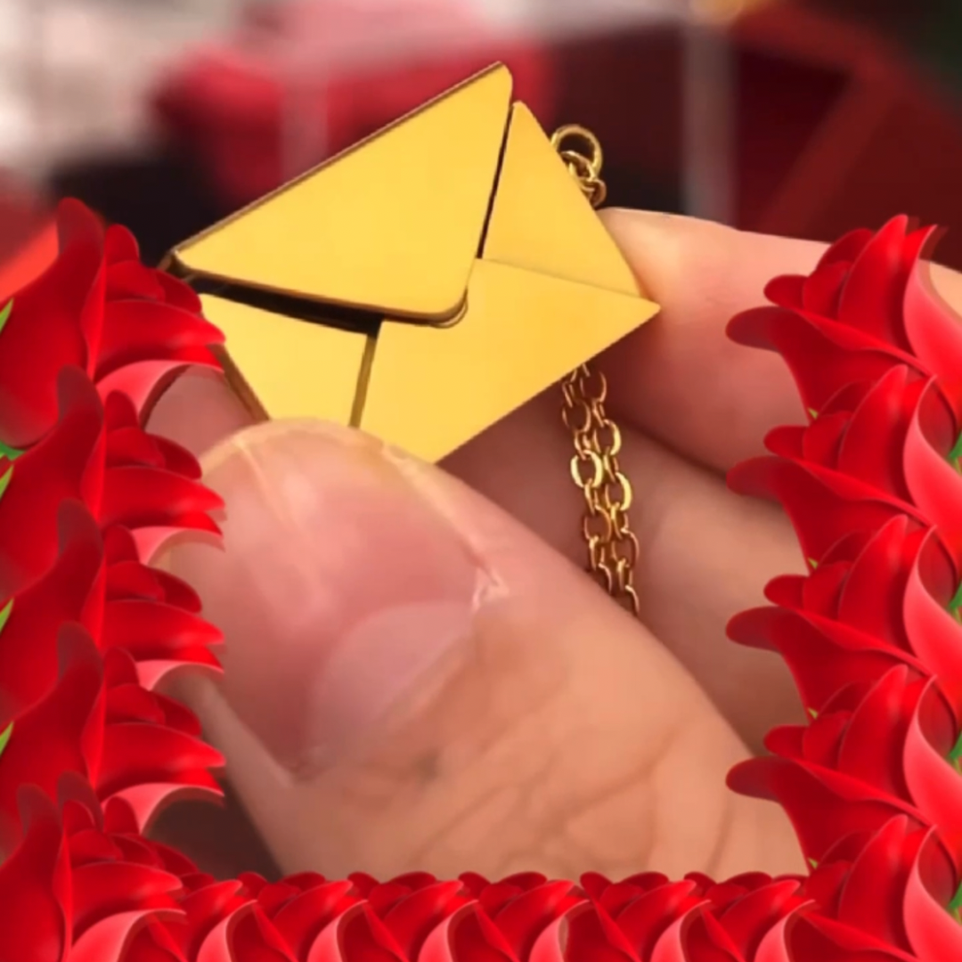 The Everlasting Love Red Apple (with Love Message Card) Jewelry Box Necklace Everlasting Love Rose for Valentine's Day Soulmate