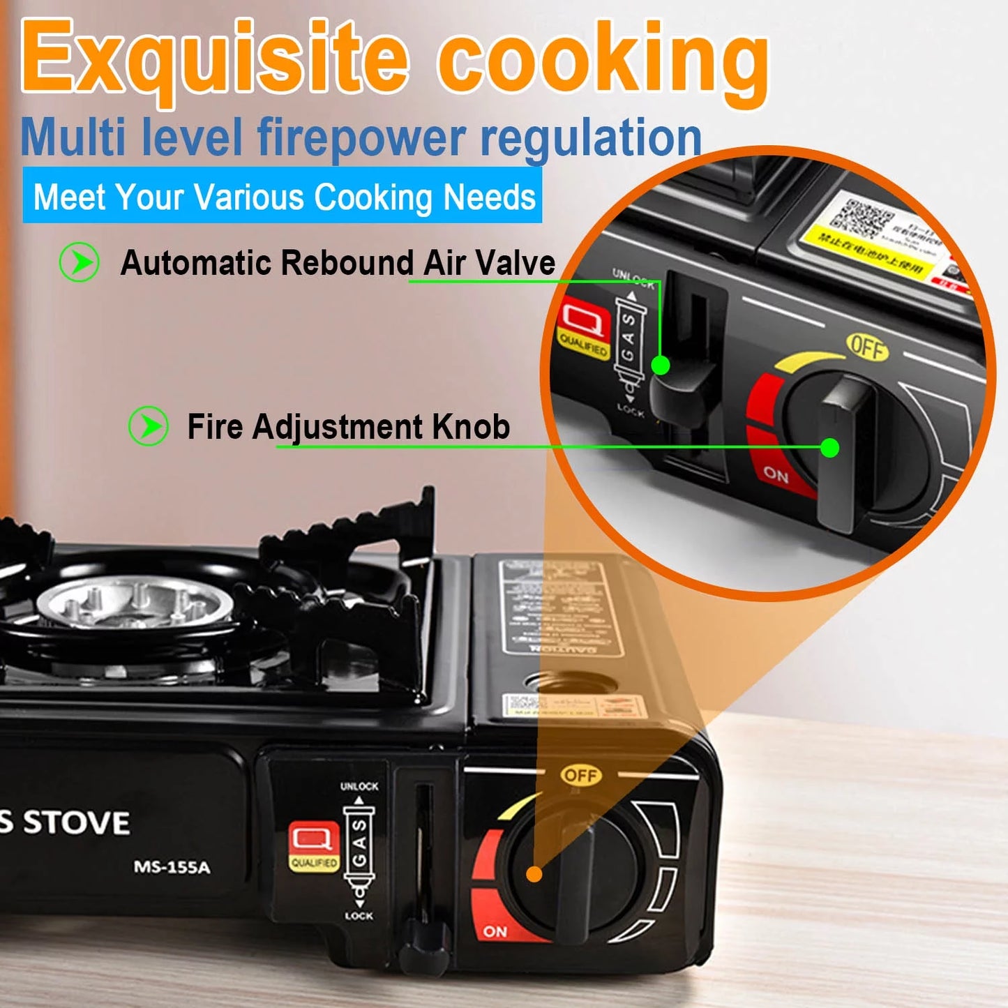 BlazeBuddy Portable Camping Stove Butane Stove with Wind Baffle,Portable Camping Stove for Outdoor Cooking, with Carrying Case Great for Emergency Preparedness Kit