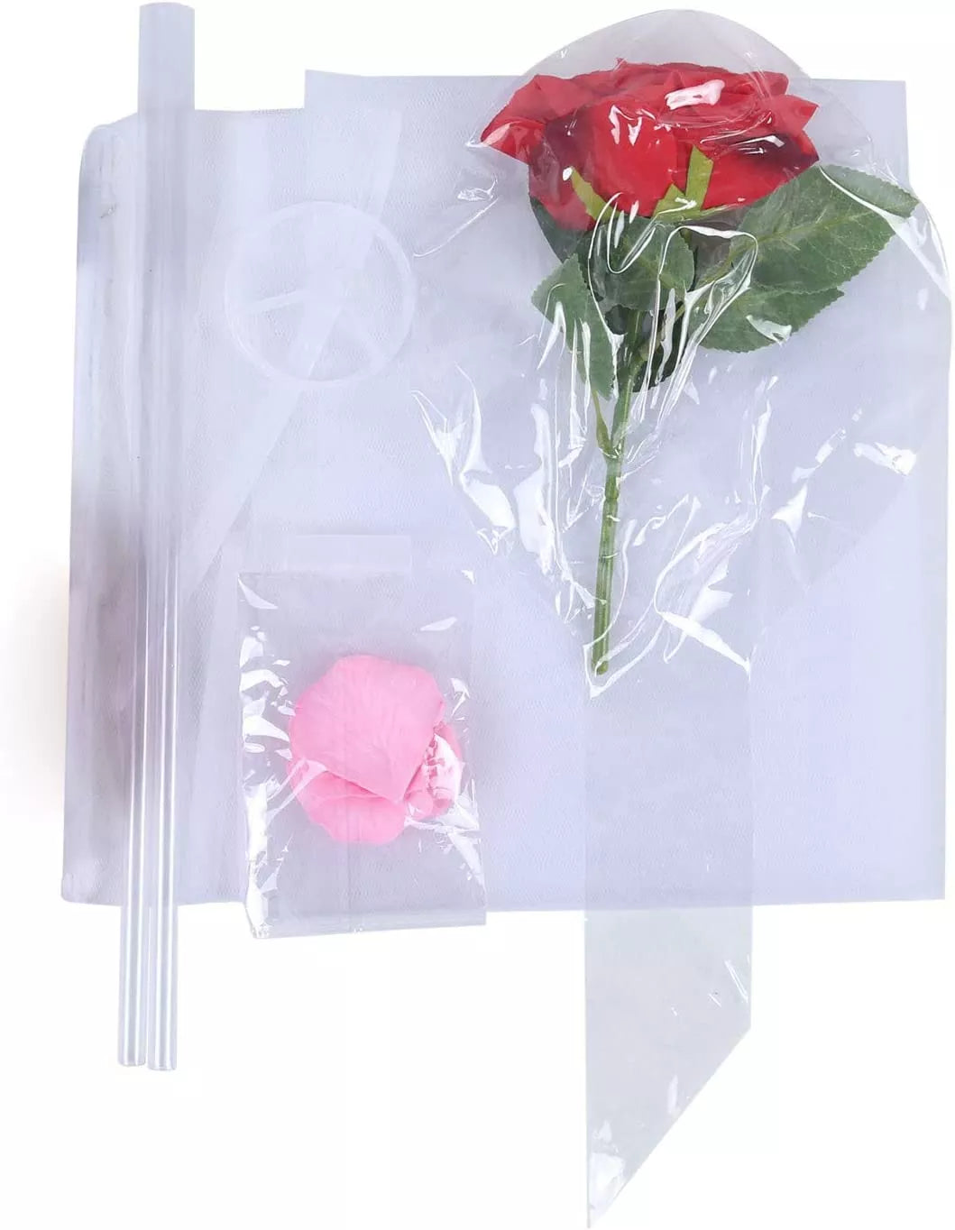 NO GRAVITY FLOATING LED ROSES 2PCS Luminous Balloons for Valentines Day