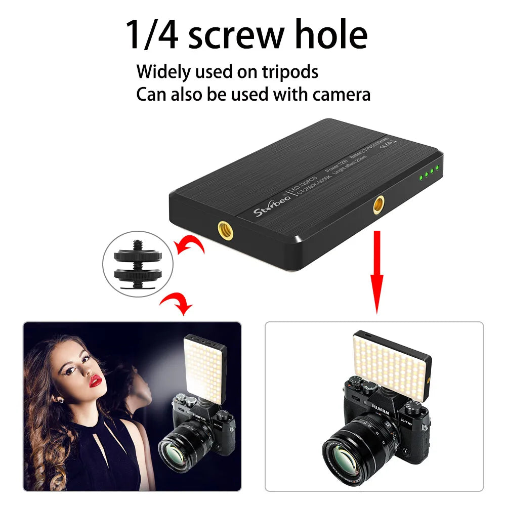 LED Camera Light Video Lamp Kit Dimmable 2500K-9000K Bi-Color Panel Light Photography Fill Light and Phone Clip Vlog Kits