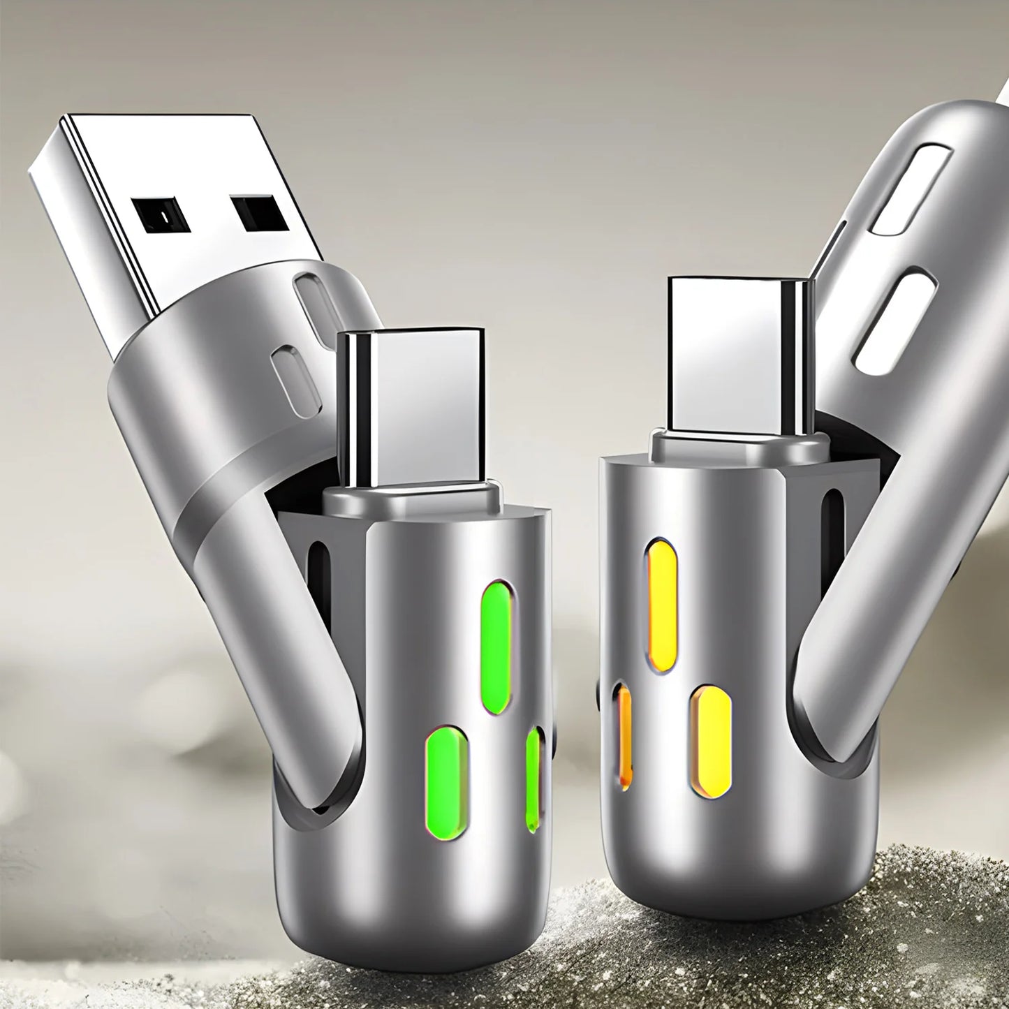 LIT Supa Charger ! 4-In-1 Multi Port Fast Charging Cable 3A USB/C to Type C/Phone Fast Sync Charger Adapter Compatible with Laptop/Tablet