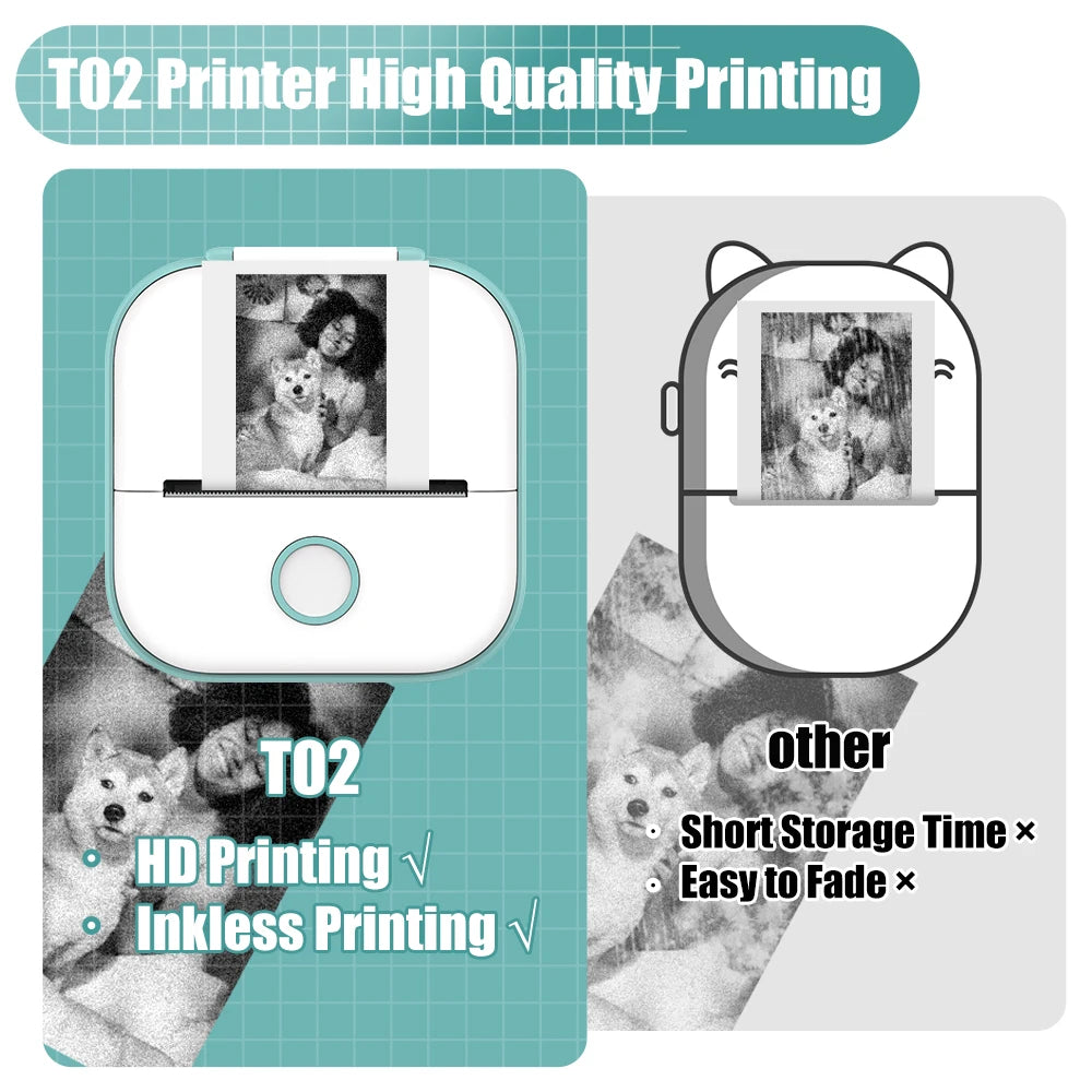 Pocket Sized Portable Wireless Thermal Printer for On-the-Go Printing