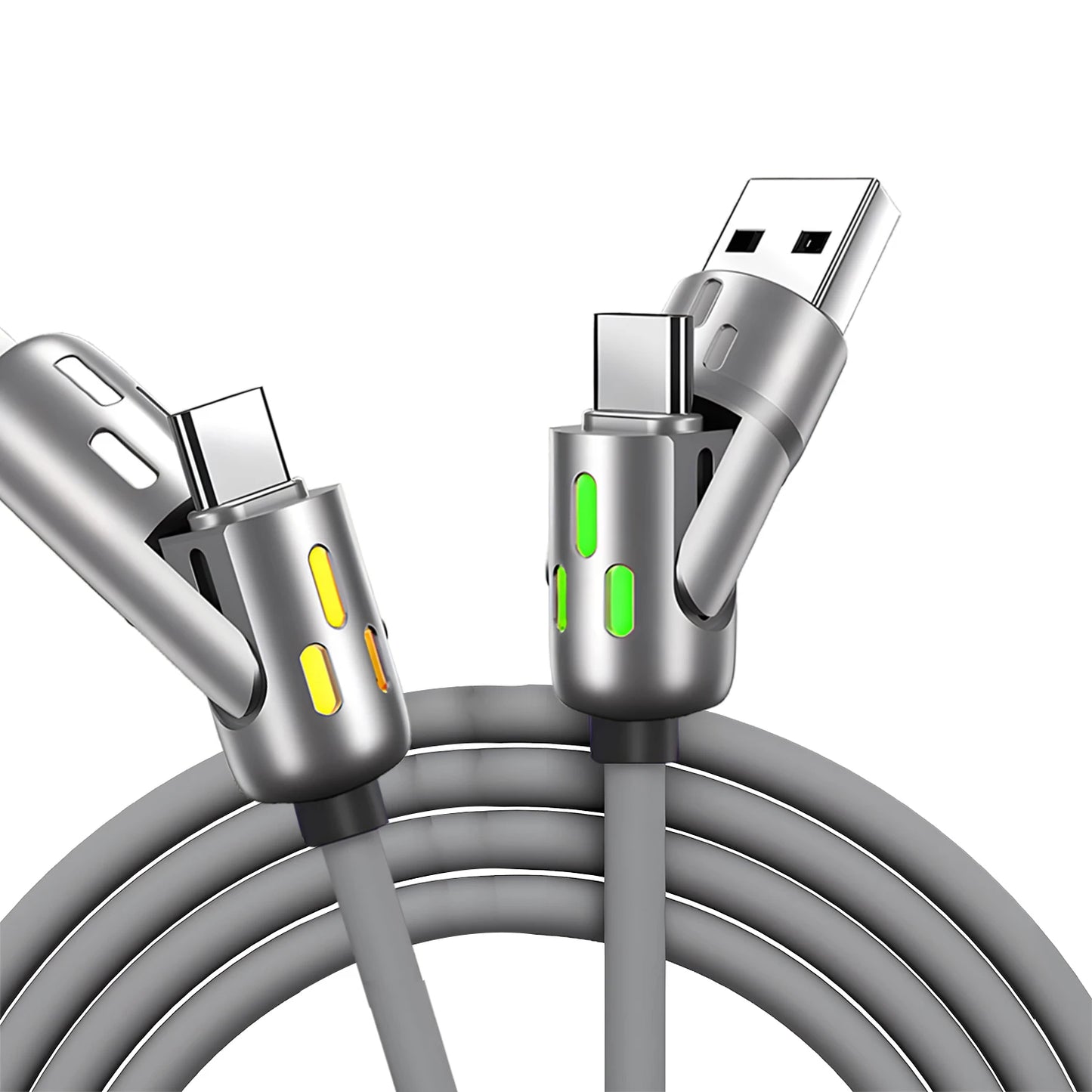 LIT Supa Charger ! 4-In-1 Multi Port Fast Charging Cable 3A USB/C to Type C/Phone Fast Sync Charger Adapter Compatible with Laptop/Tablet