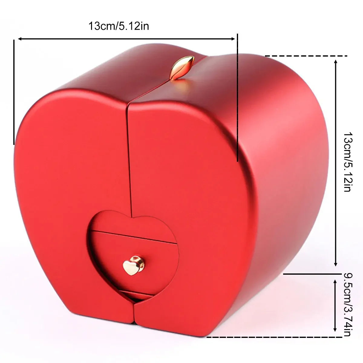 The Everlasting Love Red Apple Jewelry Box Necklace Everlasting Love Rose for Valentine's Day Soulmate