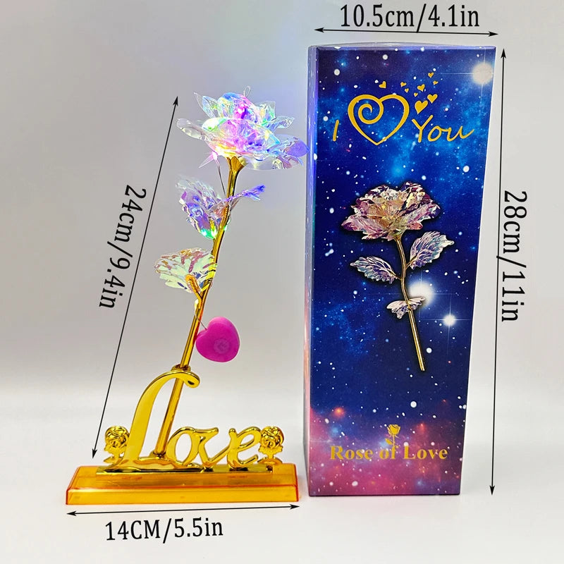 Valentine's Day glow roses starry sky gift box with artificial flowers love eternal love
