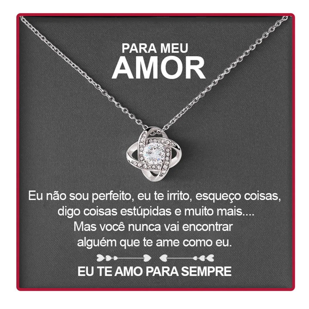The Everlasting Love Red Apple (SPANISH LOVE MESSAGE CARD) Jewelry Box Necklace Everlasting Love Rose for Valentine's Day Soulmate