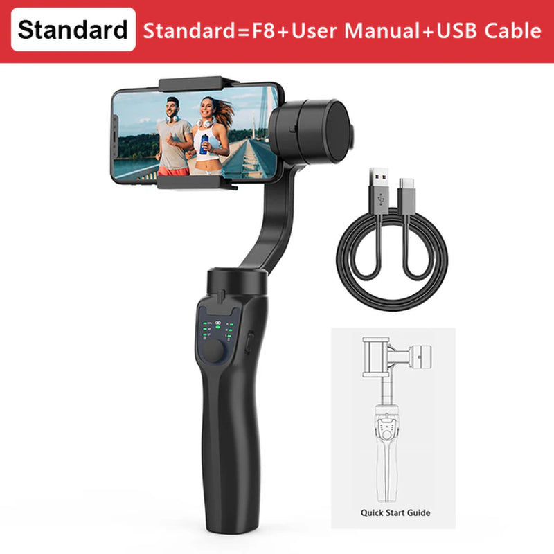 F8 Handheld 3-Axis Gimbal Phone Holder anti Shake Video Record Stabilizer for Smartphone