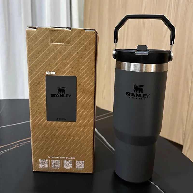 New 30Oz Stanley Iceflow Stainless Steel Tumbler with Handle Vacuum Insulated Water Bottle for Home Reusable Cup with Straw