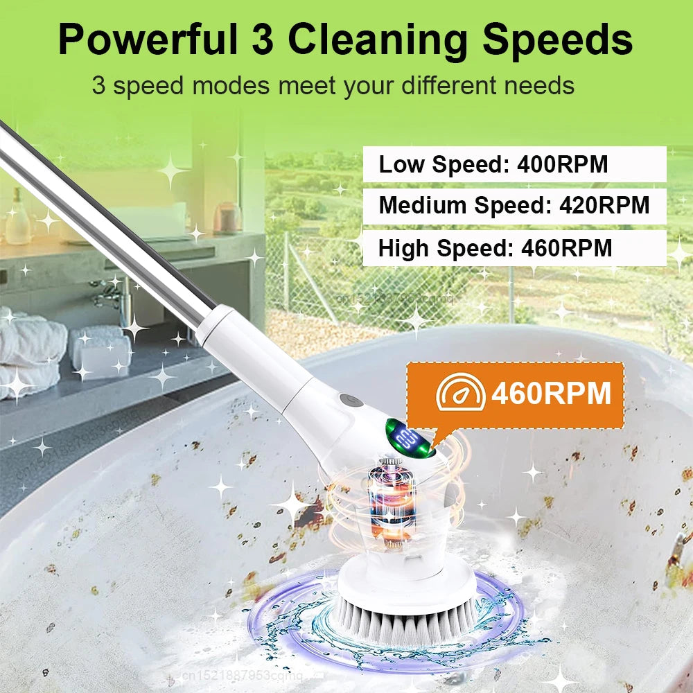 Electric Cleaning Brush Household Multifunctional Cleaning Brush 8 in 1 Wireless Cleaning Brush for Bathroom Kitchen Toilet