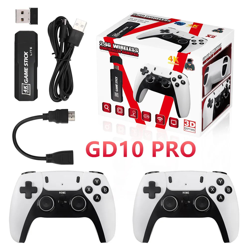 New GD10 PRO Video Game Stick Console 2.4G Double Wireless Controller Game 4K 58000 Games 256GB Retro Games Boy
