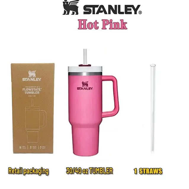 30Oz 887Ml/40Oz 1.18L QUENCHER H2.0 Tumbler with Handle with Straw Lids Stainless Steel Coffee Cup Car Mugs Fashion Gift