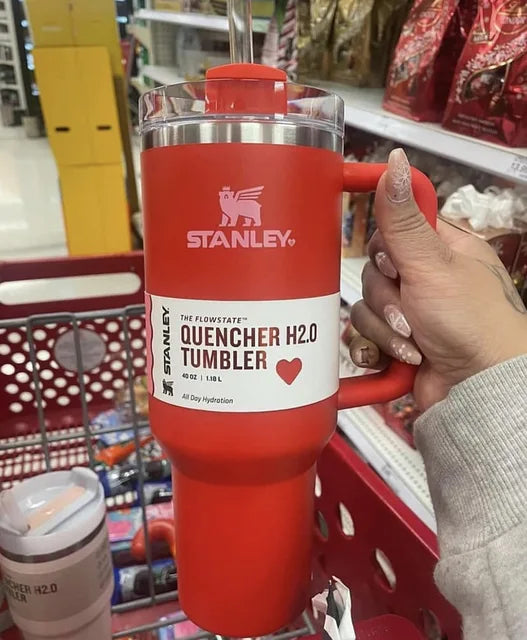 30Oz 887Ml/40Oz 1.18L QUENCHER H2.0 Tumbler with Handle with Straw Lids Stainless Steel Coffee Cup Car Mugs Fashion Gift