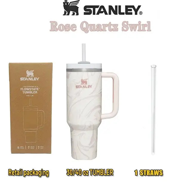 30Oz 887Ml/40Oz 1.18L QUENCHER H2.0 Tumbler with Handle with Straw Lids Stainless Steel Coffee Cup Car Mugs Fashion Gift