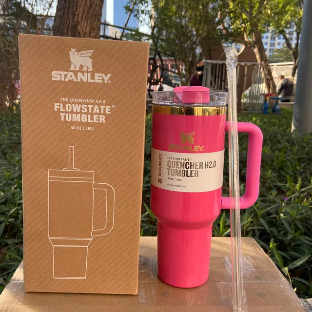 30Oz 887Ml/40Oz 1.18L QUENCHER H2.0 Tumbler with Handle with Straw Lids Stainless Steel Coffee Cup Car Mugs Fashion Gift