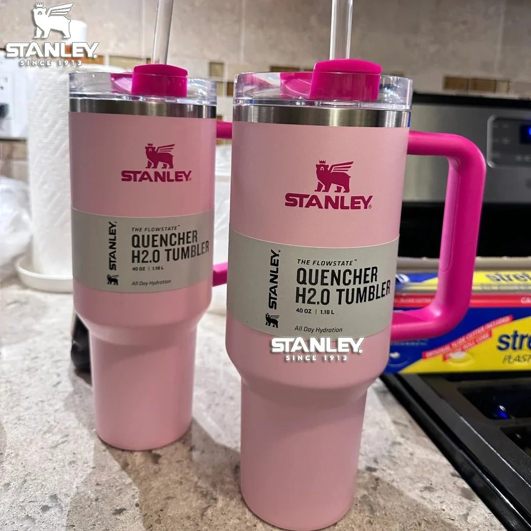 30Oz 887Ml/40Oz 1.18L QUENCHER H2.0 Tumbler with Handle with Straw Lids Stainless Steel Coffee Cup Car Mugs Fashion Gift
