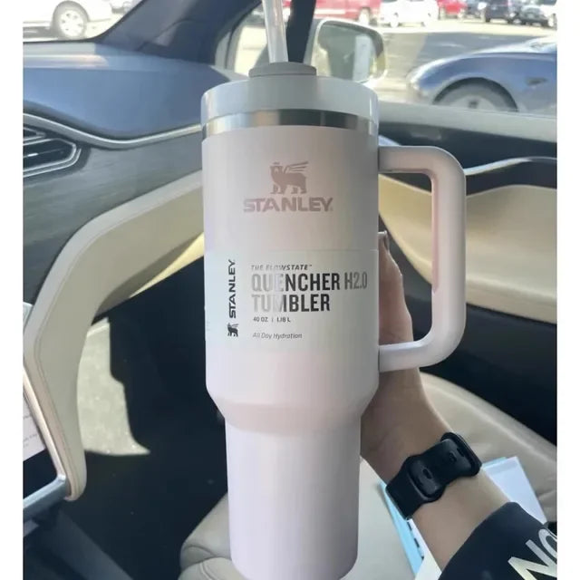 Tumbler with Handle Straw Lid Stainless Steel 30Oz/40Oz Vacuum Insulated Car Mug Double Wall Thermal Iced Travel Cup