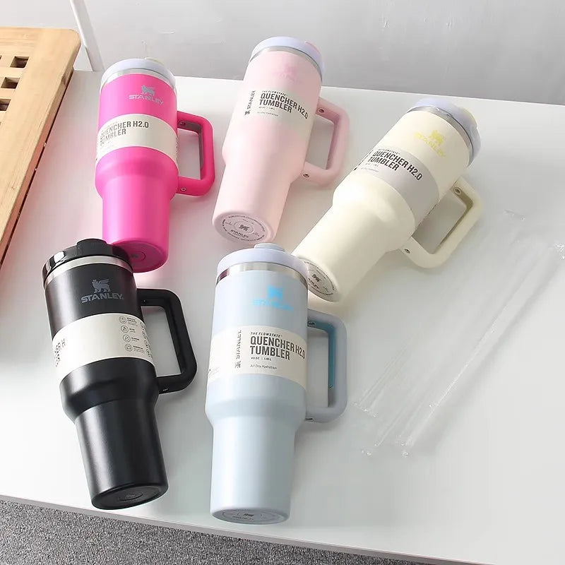 Tumbler with Handle Straw Lid Stainless Steel 30Oz/40Oz Vacuum Insulated Car Mug Double Wall Thermal Iced Travel Cup