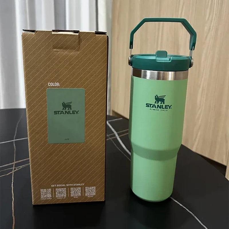 New 30Oz Stanley Iceflow Stainless Steel Tumbler with Handle Vacuum Insulated Water Bottle for Home Reusable Cup with Straw