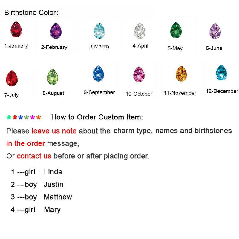 Cute Custom Kids Name Necklace Personalized Letters Engraved Boy Girl Kid Pendant Chain with Birthstones Mom Gift