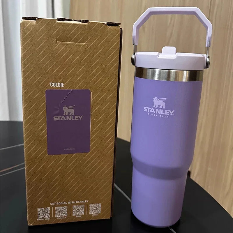 New 30Oz Stanley Iceflow Stainless Steel Tumbler with Handle Vacuum Insulated Water Bottle for Home Reusable Cup with Straw