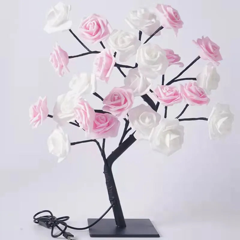 Everlasting Rose Flower Tree with 24 LED Lights USB Table Lamp /Maple Leaf Night LIght