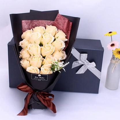 Love Soap Roses Bouquet  Scented Bath Soap Flower in Case for  Valentine's Day