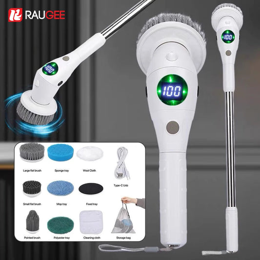 Electric Cleaning Brush Household Multifunctional Cleaning Brush 8 in 1 Wireless Cleaning Brush for Bathroom Kitchen Toilet