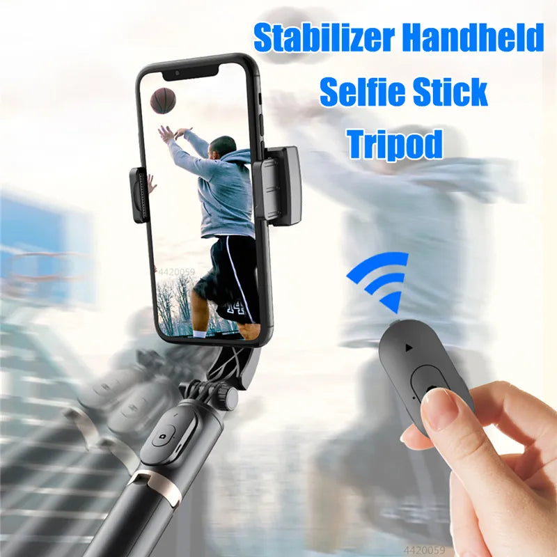 2024 NEW Gimbal Stabilizer Selfie Stick Foldable Wireless Tripod with Bluetooth Shutter Monopod for IOS Android