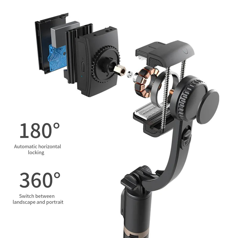 2024 NEW Gimbal Stabilizer Selfie Stick Foldable Wireless Tripod with Bluetooth Shutter Monopod for IOS Android